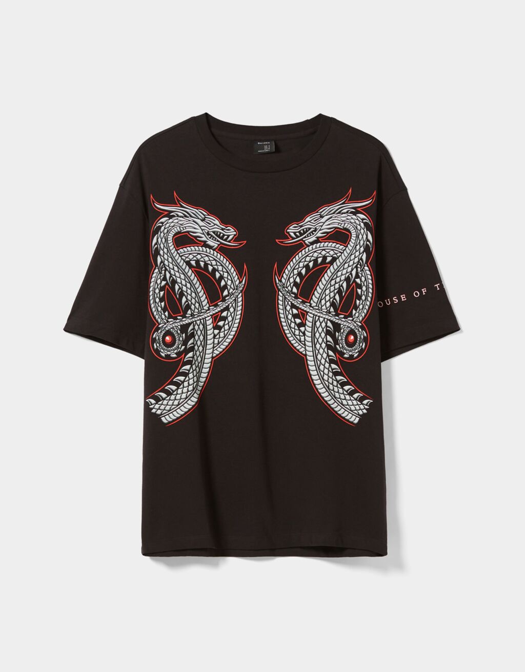 House of Dragons-mintás, oversize, boxy szabású póló