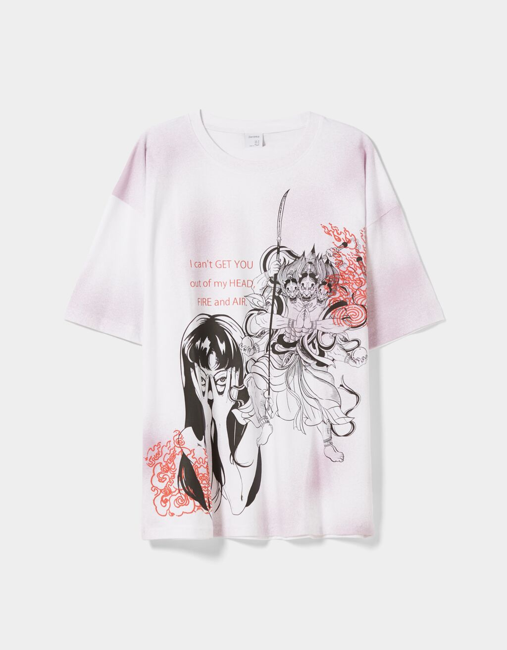 Camiseta manga curta extra loose fit estampado anime