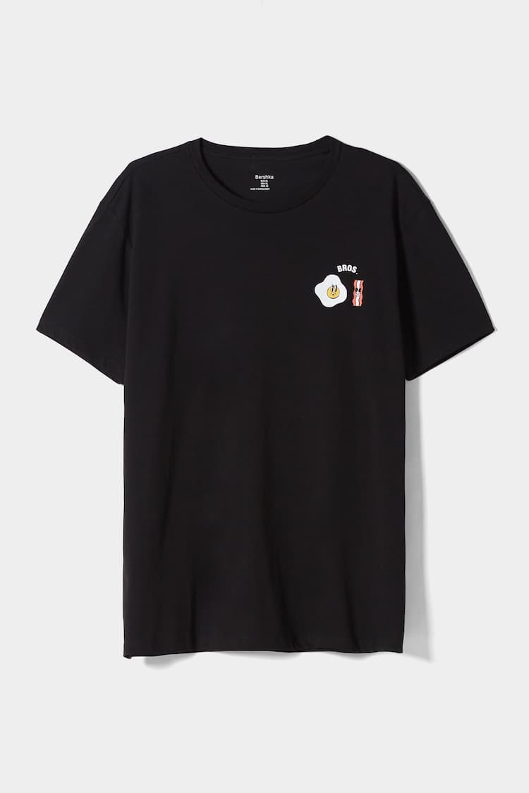 T-shirt de manga curta com estampado funny