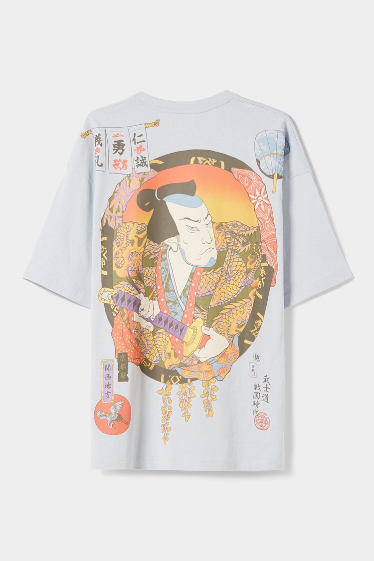 T-shirt manga curta extra loose fit estampado