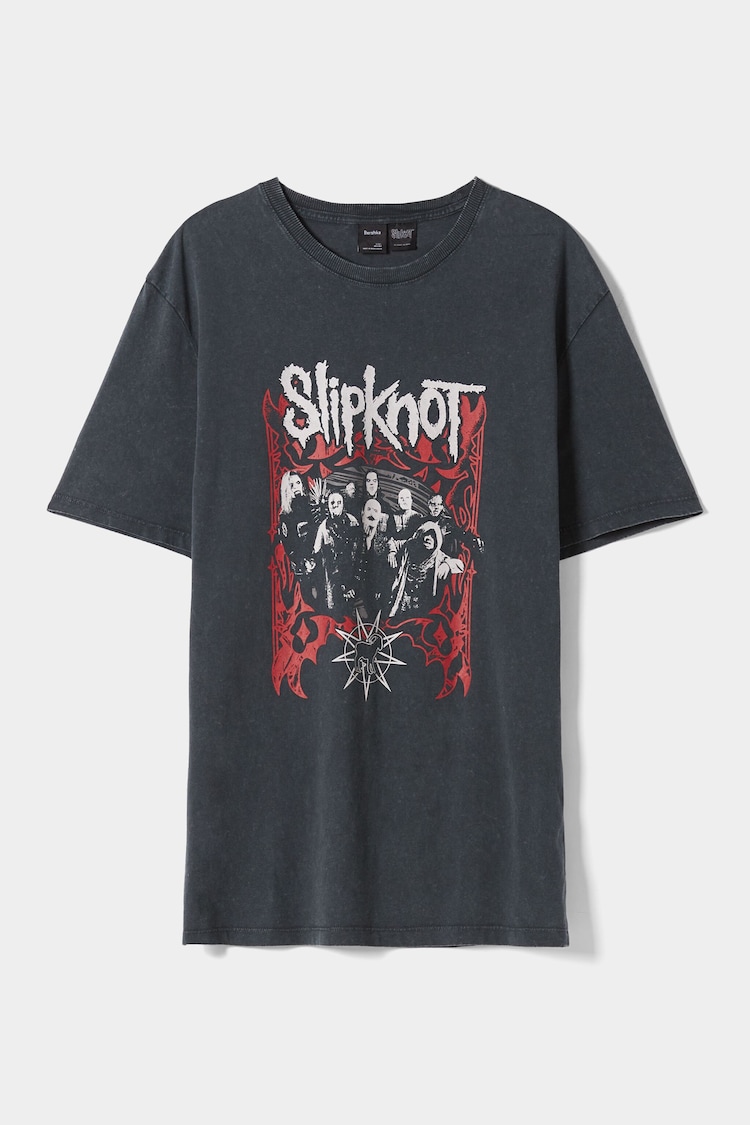 Short sleeve faded T-shirt with Slipknot print