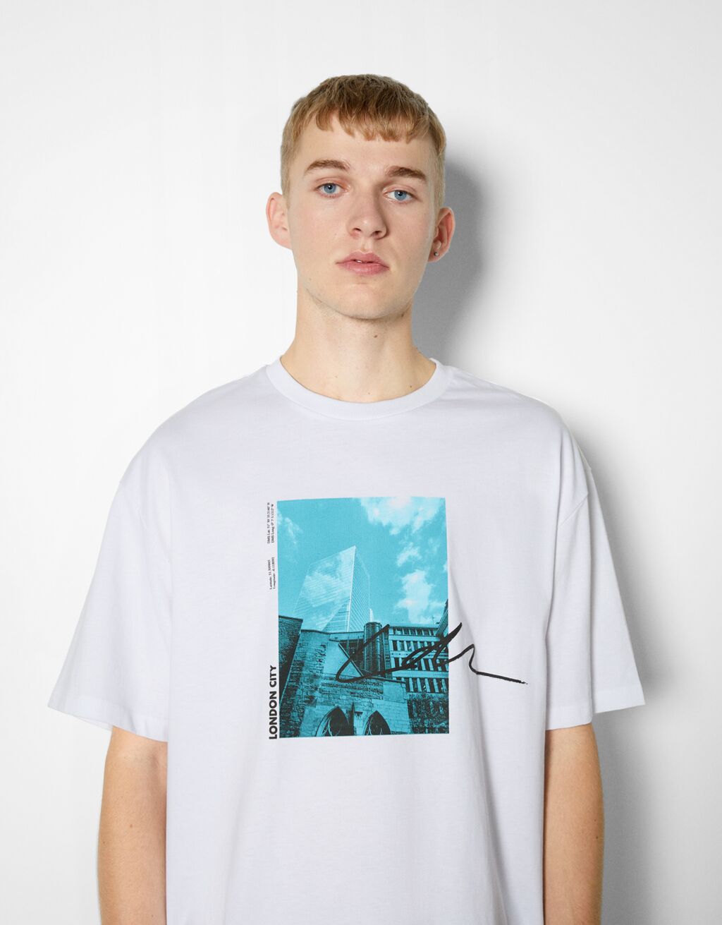 Print boxy fit short sleeve T-shirt - Man | Bershka