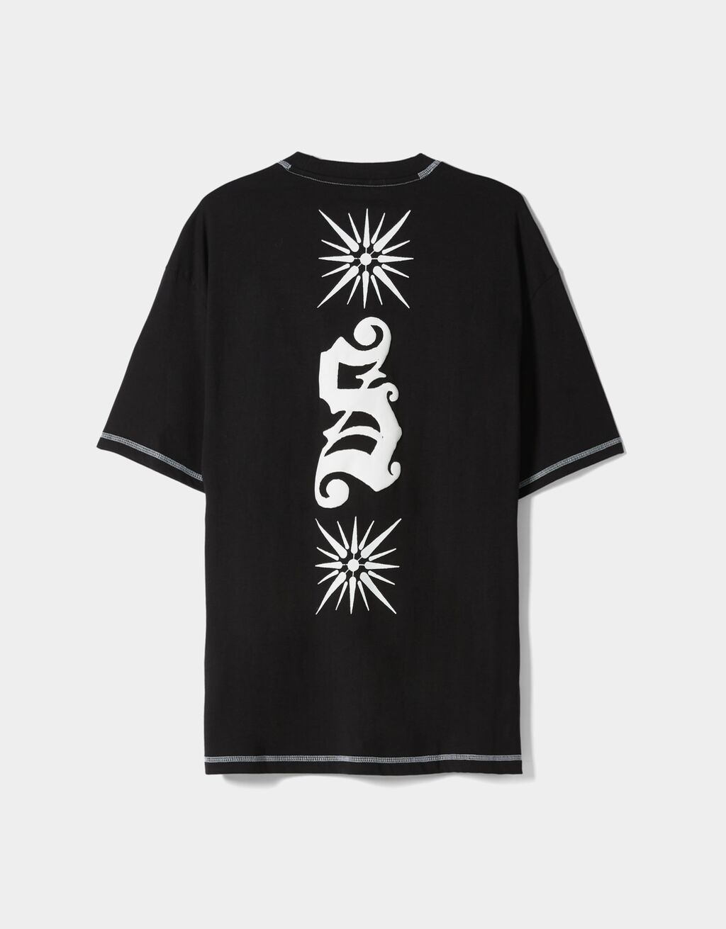 T-shirt de manga curta oversize boxy fit com estampado gótico