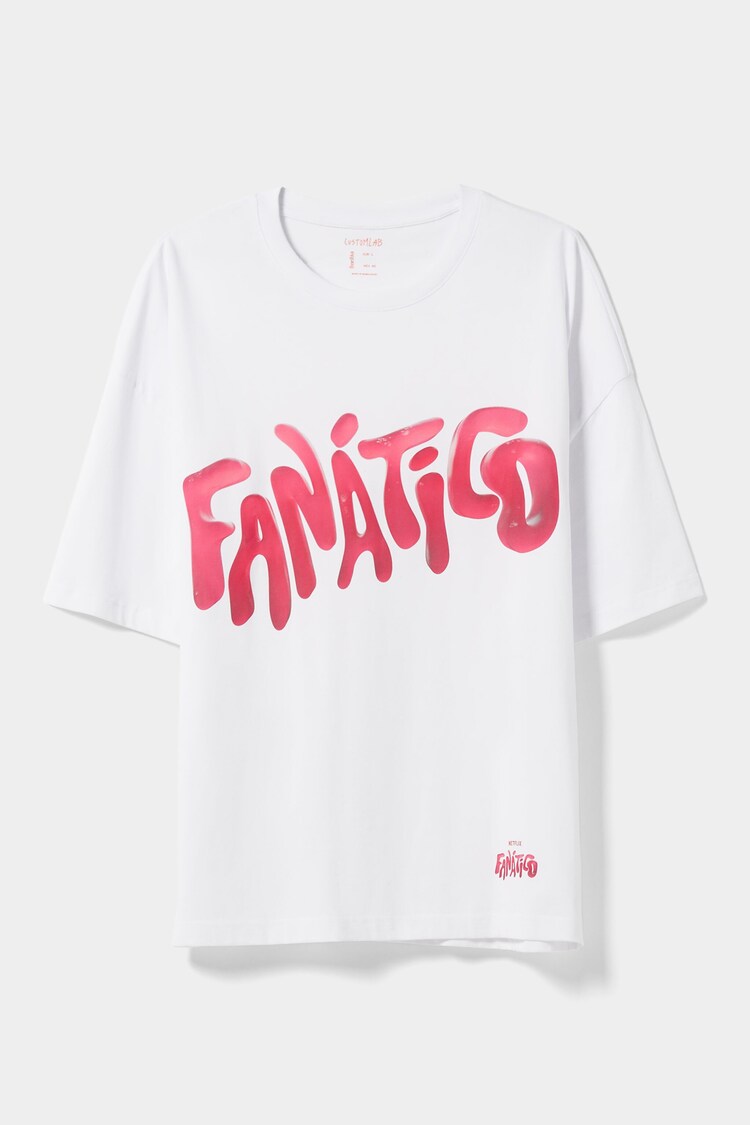 Zelo ohlapna majica z natisnjenim napisom »Fanatic«