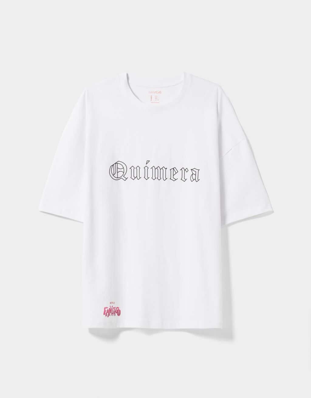 טי שירט רחב מאוד עם הדפס כיתוב Fanatic גברים Bershka