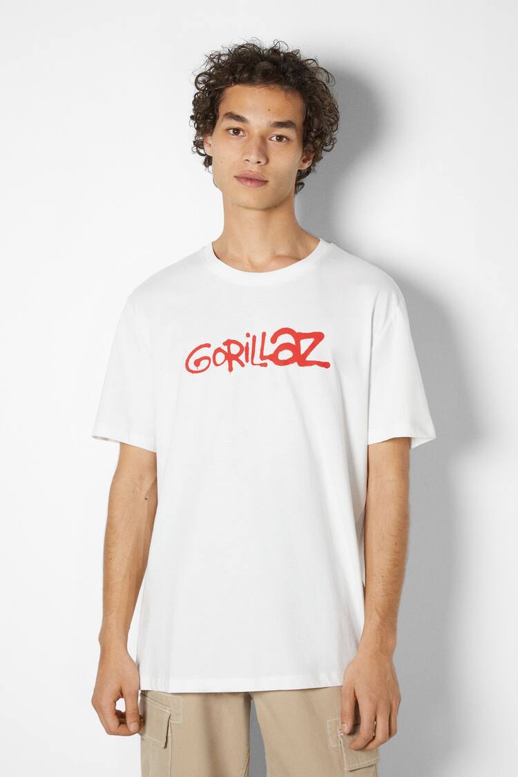 T-shirt manga curta regular fit padrão Gorillaz