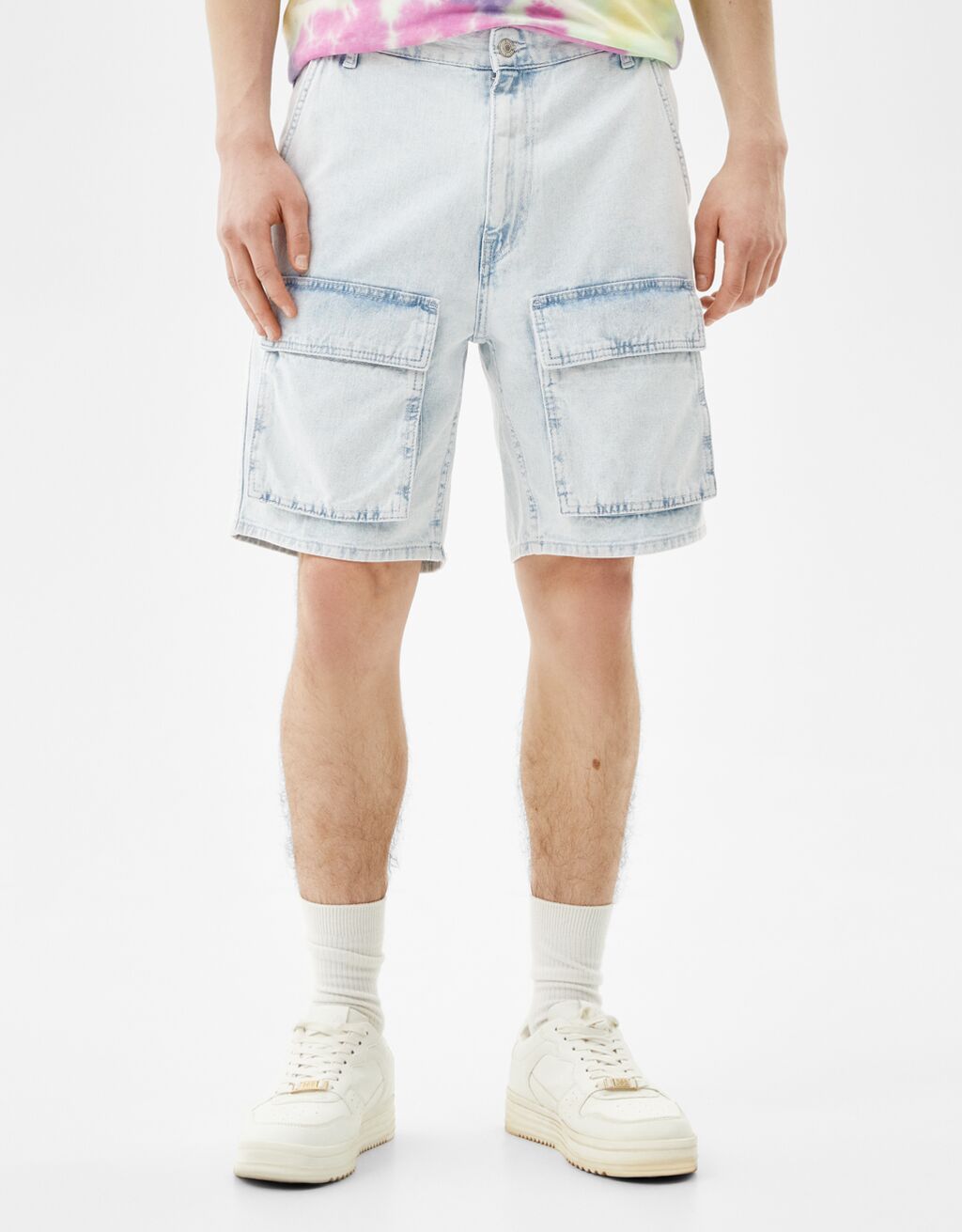 デニムカーゴバミューダパンツ メンズ Bershka