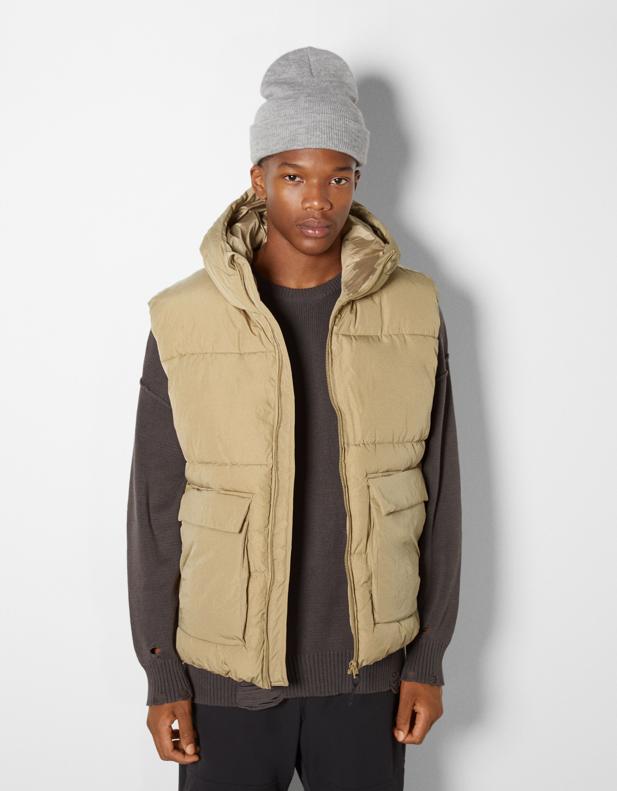 puffer hooded gilet