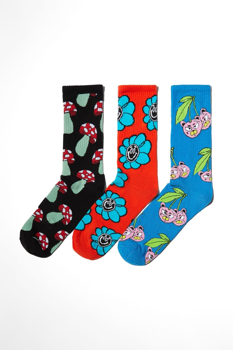 Set of 3 funny print socks