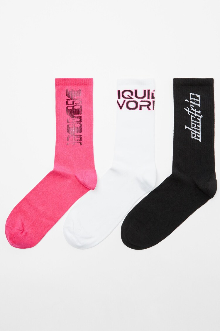 Set of 3 slogan socks