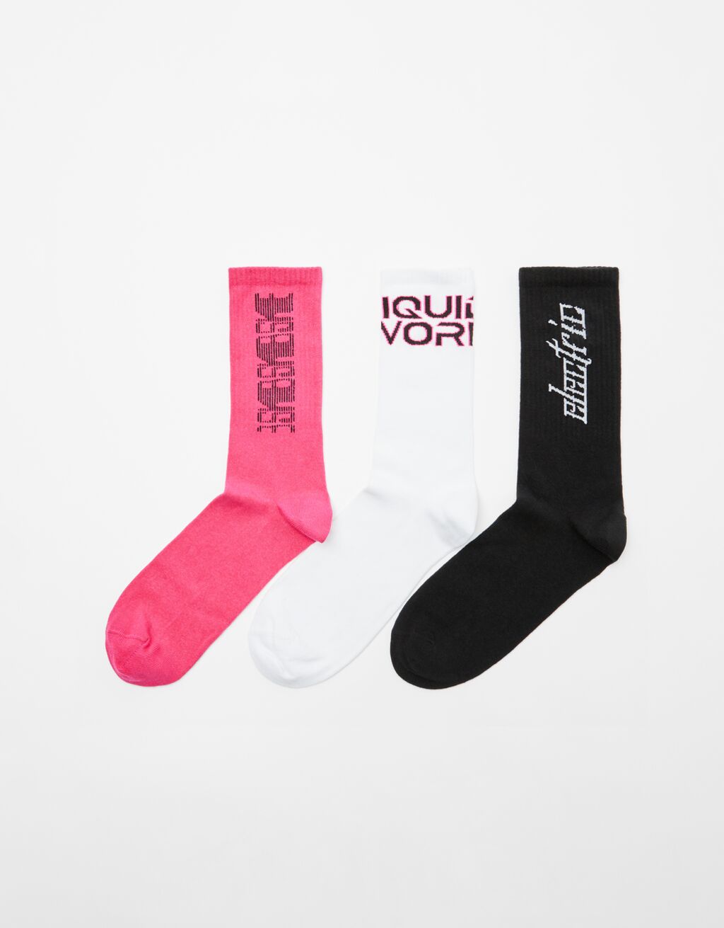 Set of 3 slogan socks