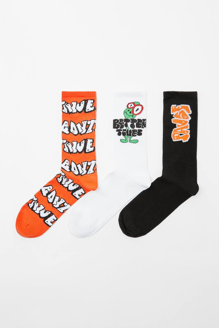 Set of 3 graffiti socks