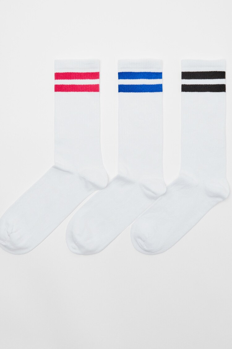 Pakke med 3 par stribede sokker