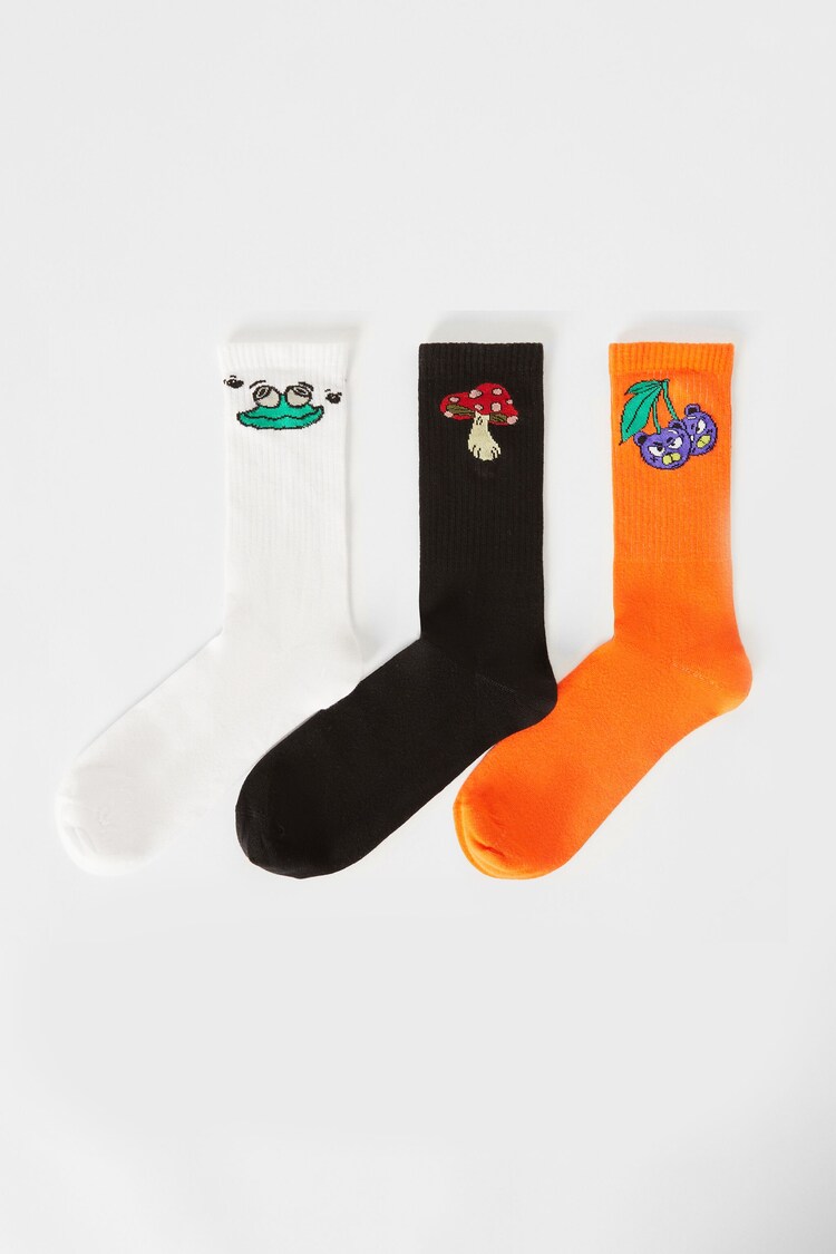 Pack of 3 funny print socks