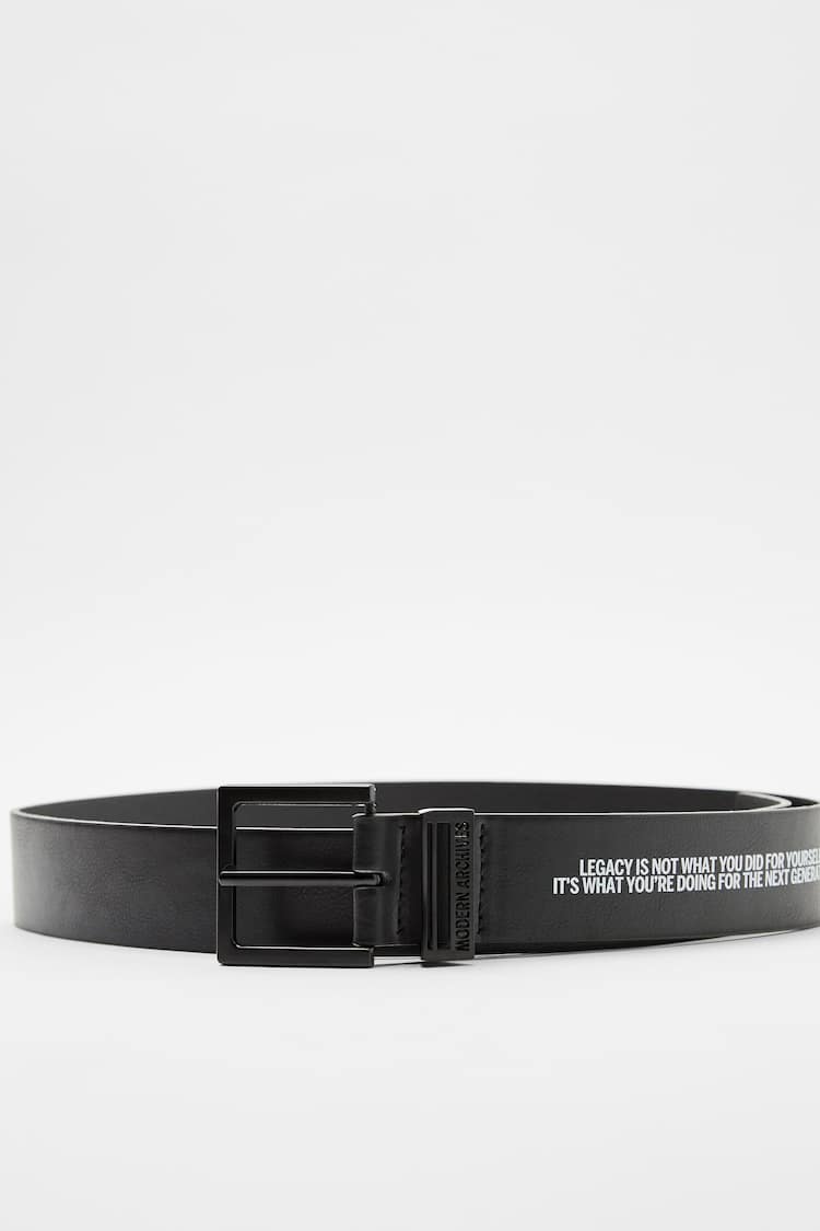 Belt with slogan