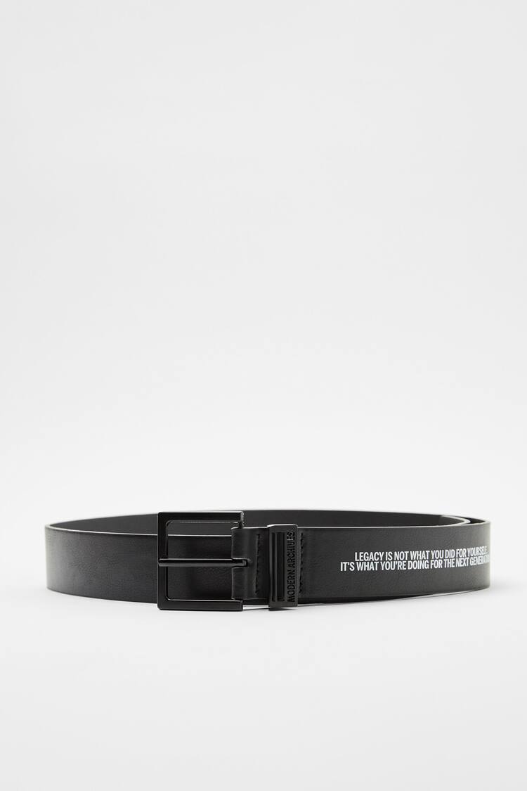 Belt with slogan