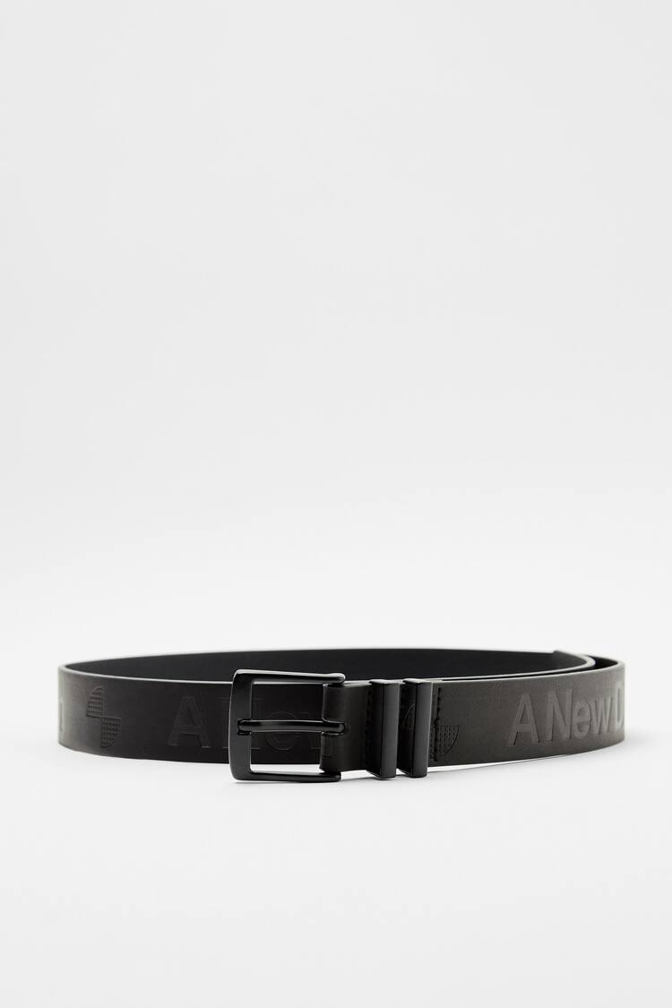 Faux leather belt with double loop