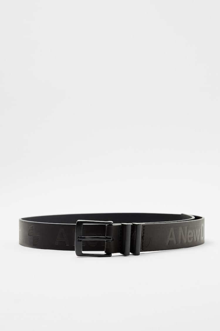 Faux leather belt with double loop