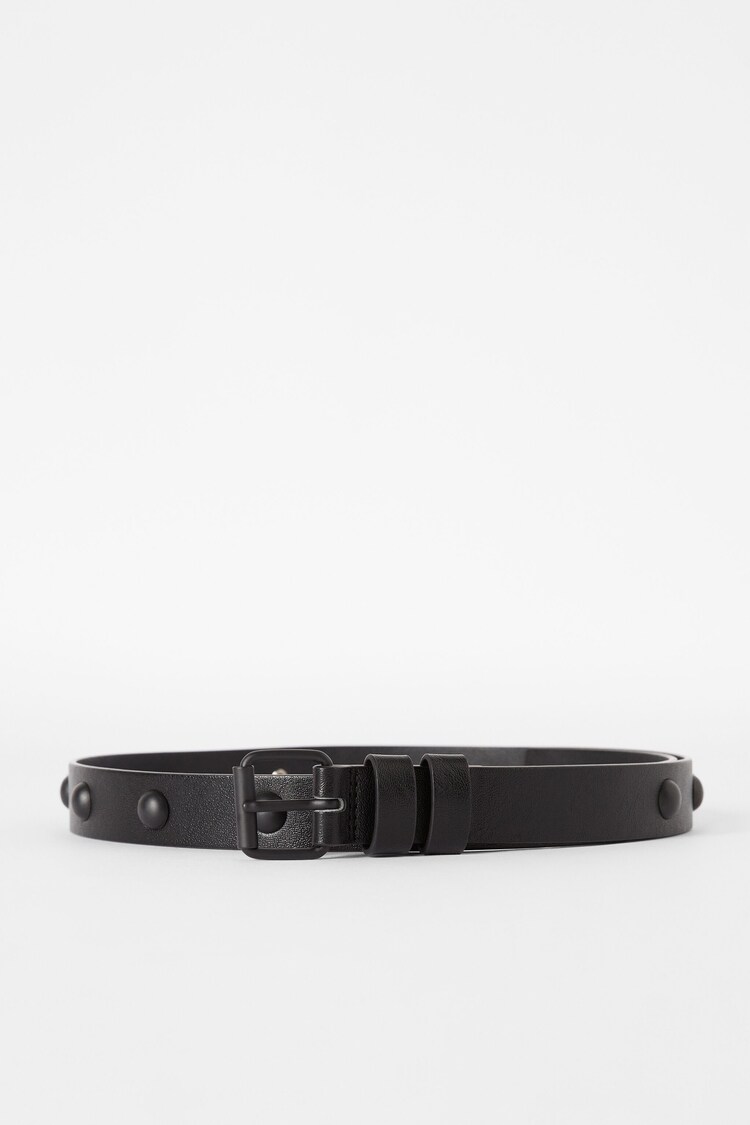Studded faux leather belt