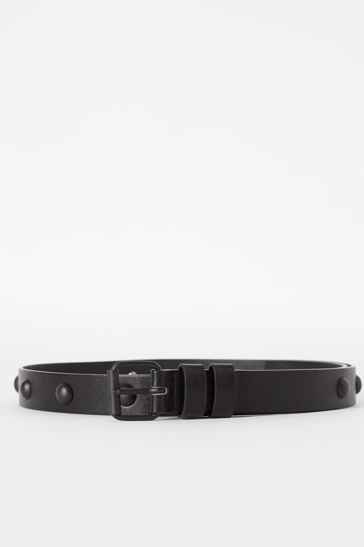 Studded faux leather belt