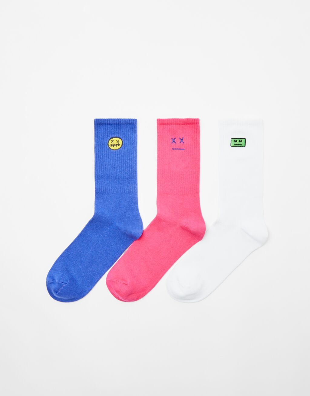 Pack of 3 pairs of color block socks.