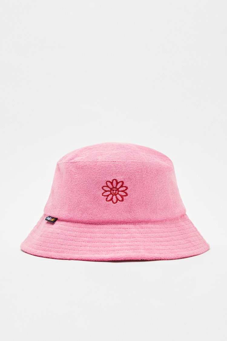 Printed terry-effect bucket hat