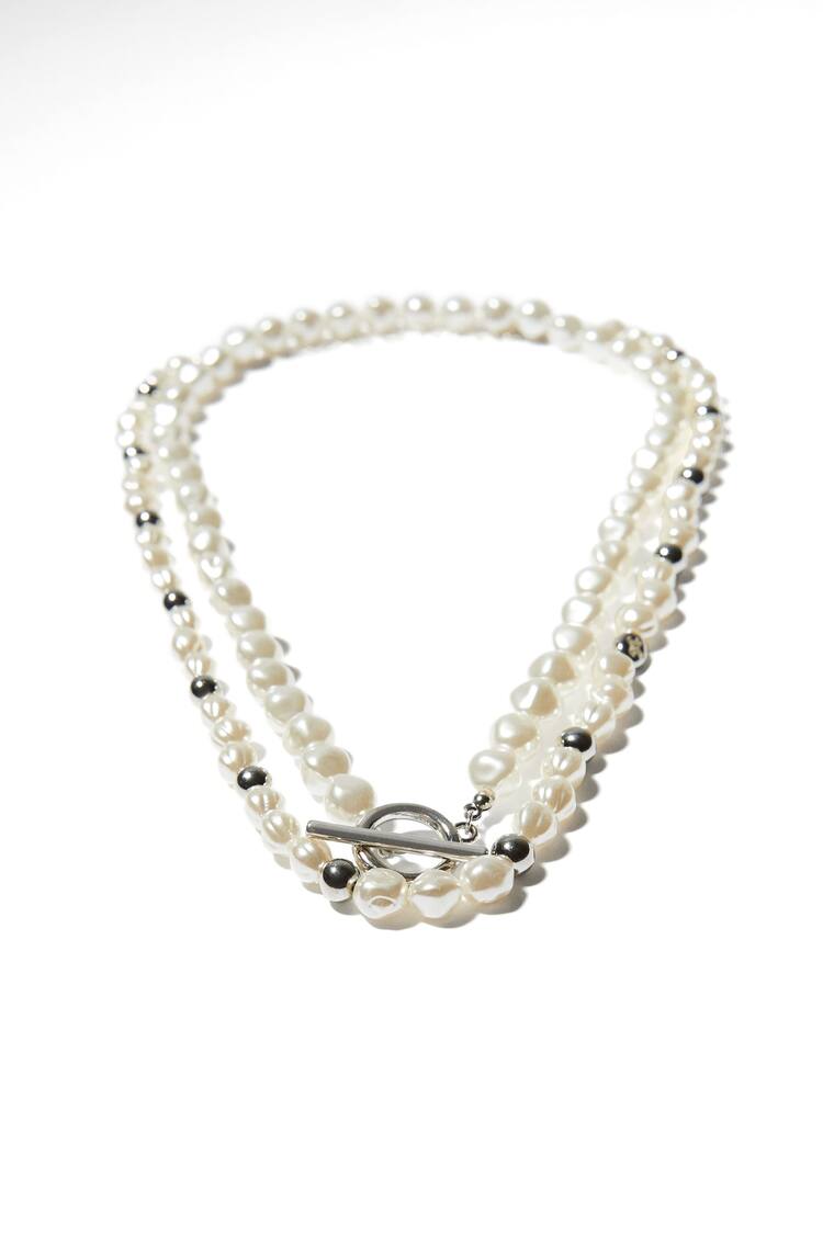 Faux pearl charms necklace