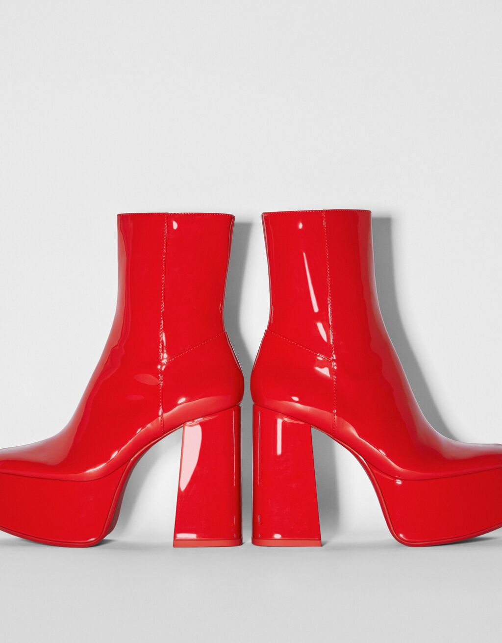 bershka xl platform high heel ankle boots