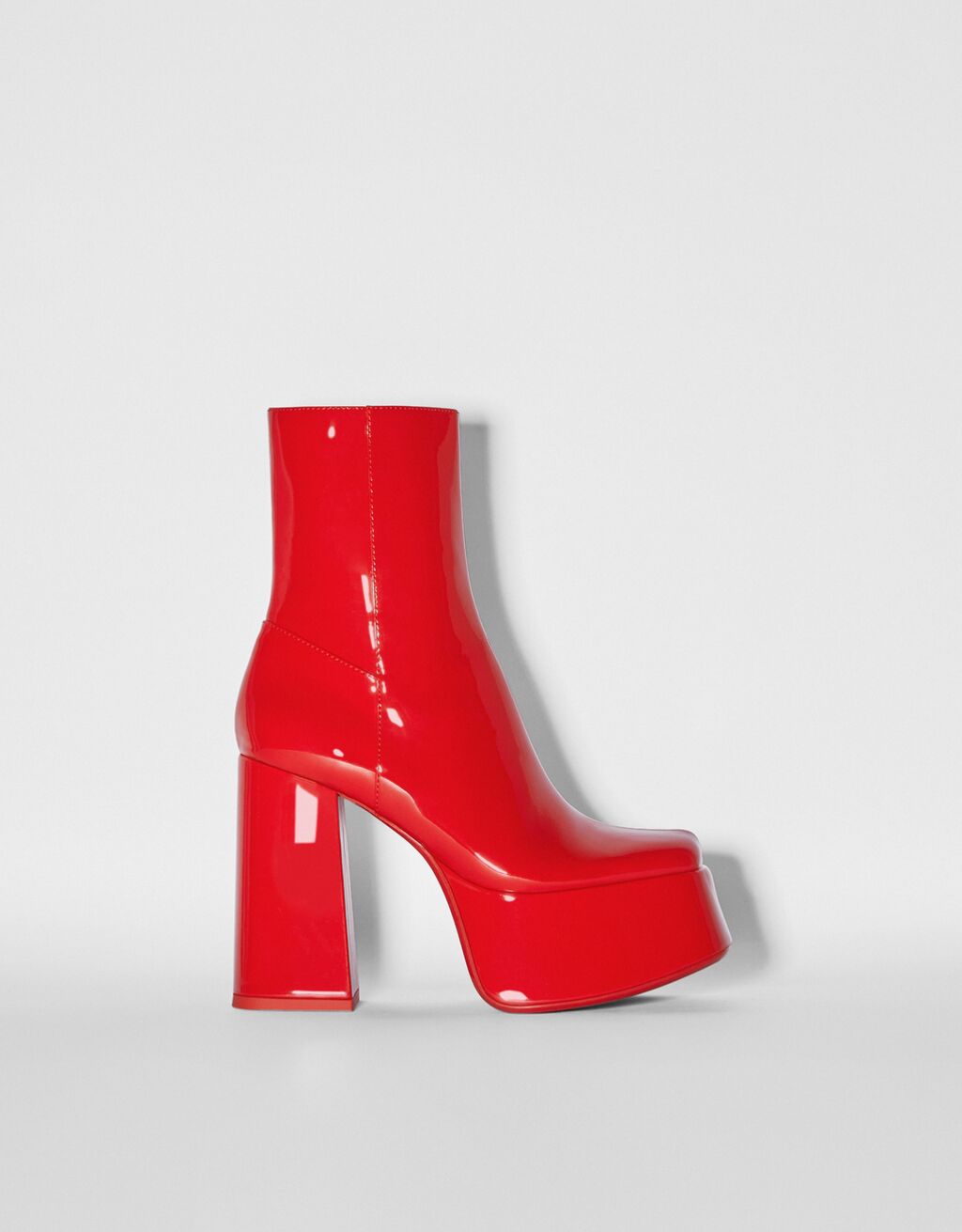 bershka xl platform high heel ankle boots