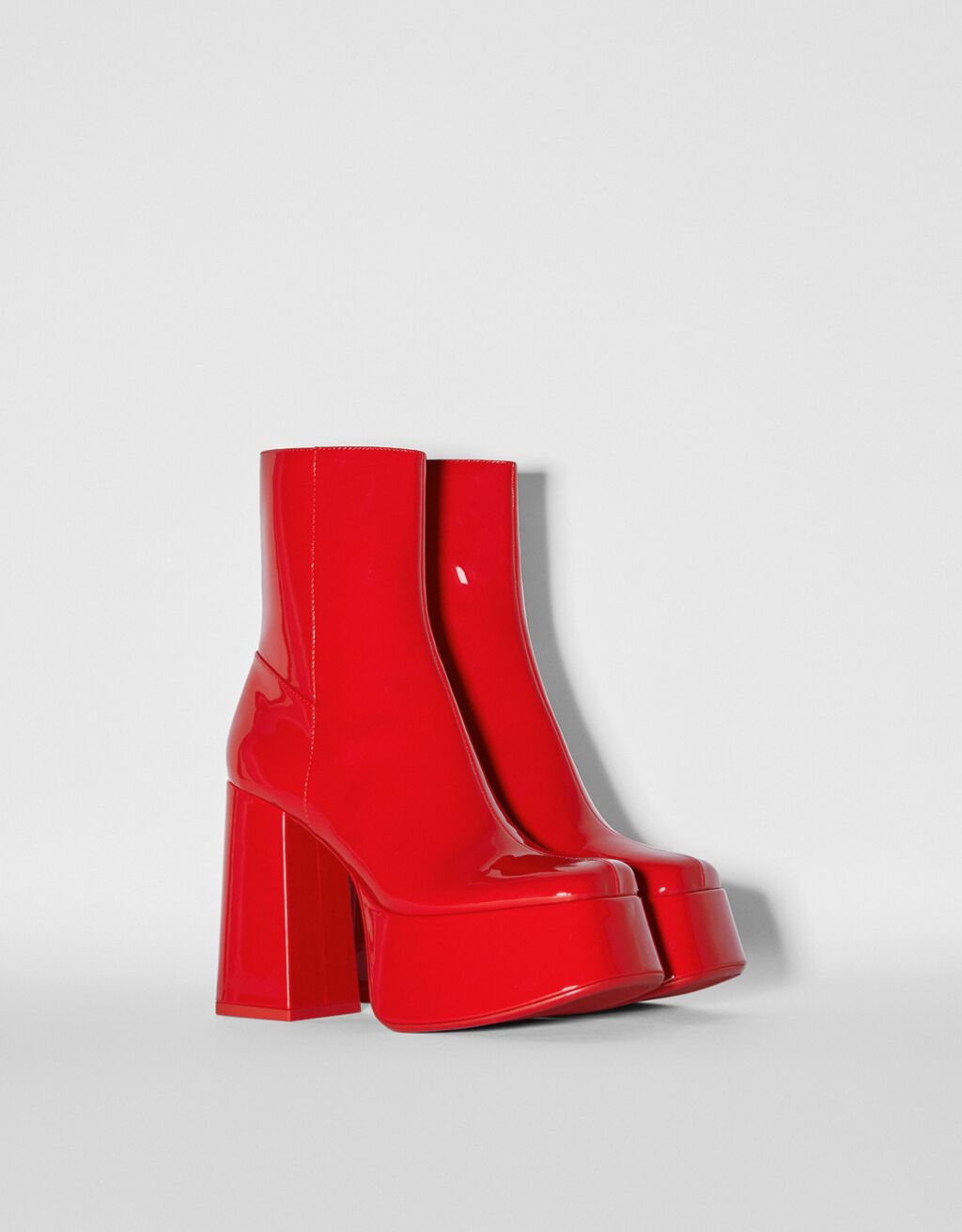 bershka xl platform high heel ankle boots