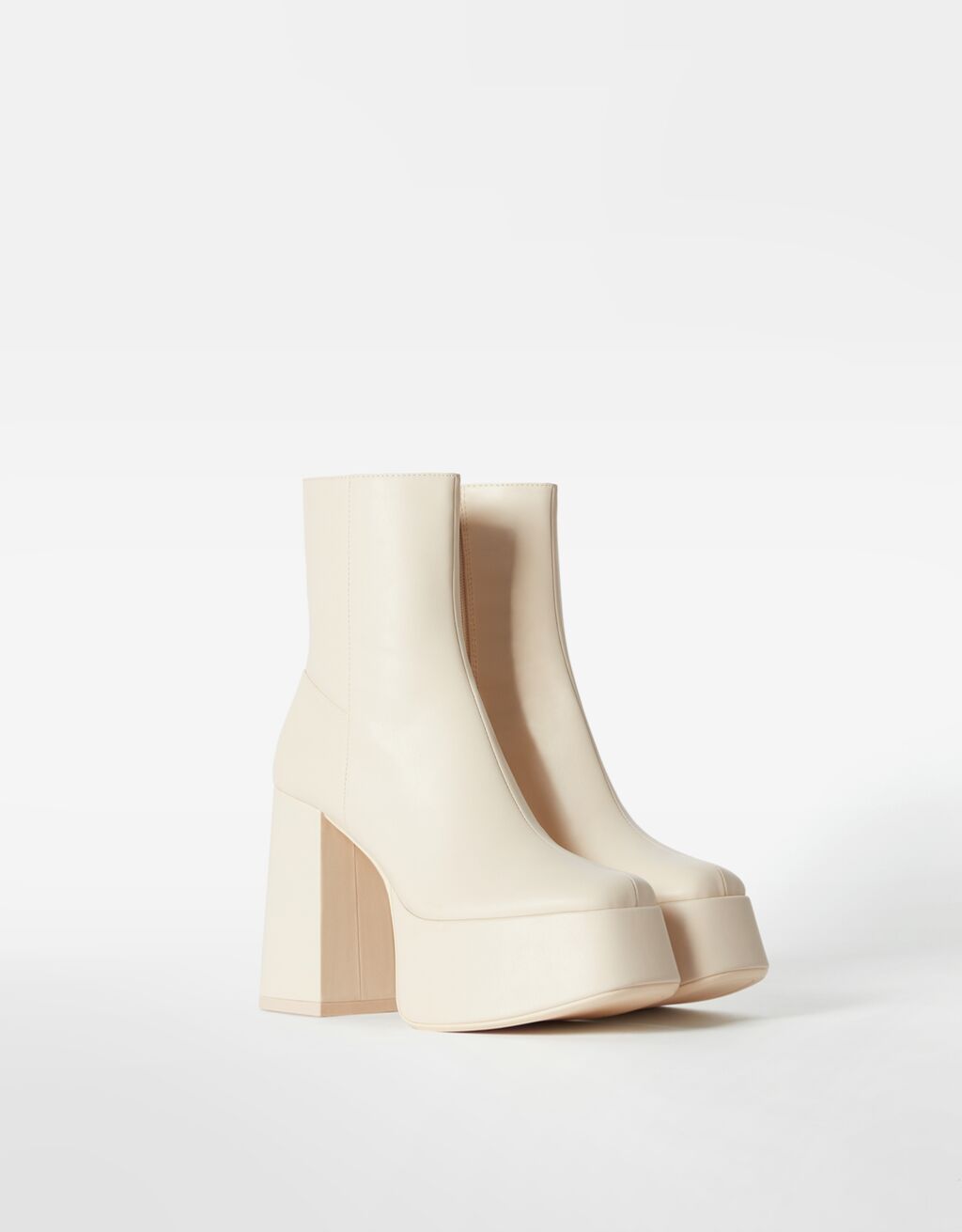 bershka xl platform high heel ankle boots