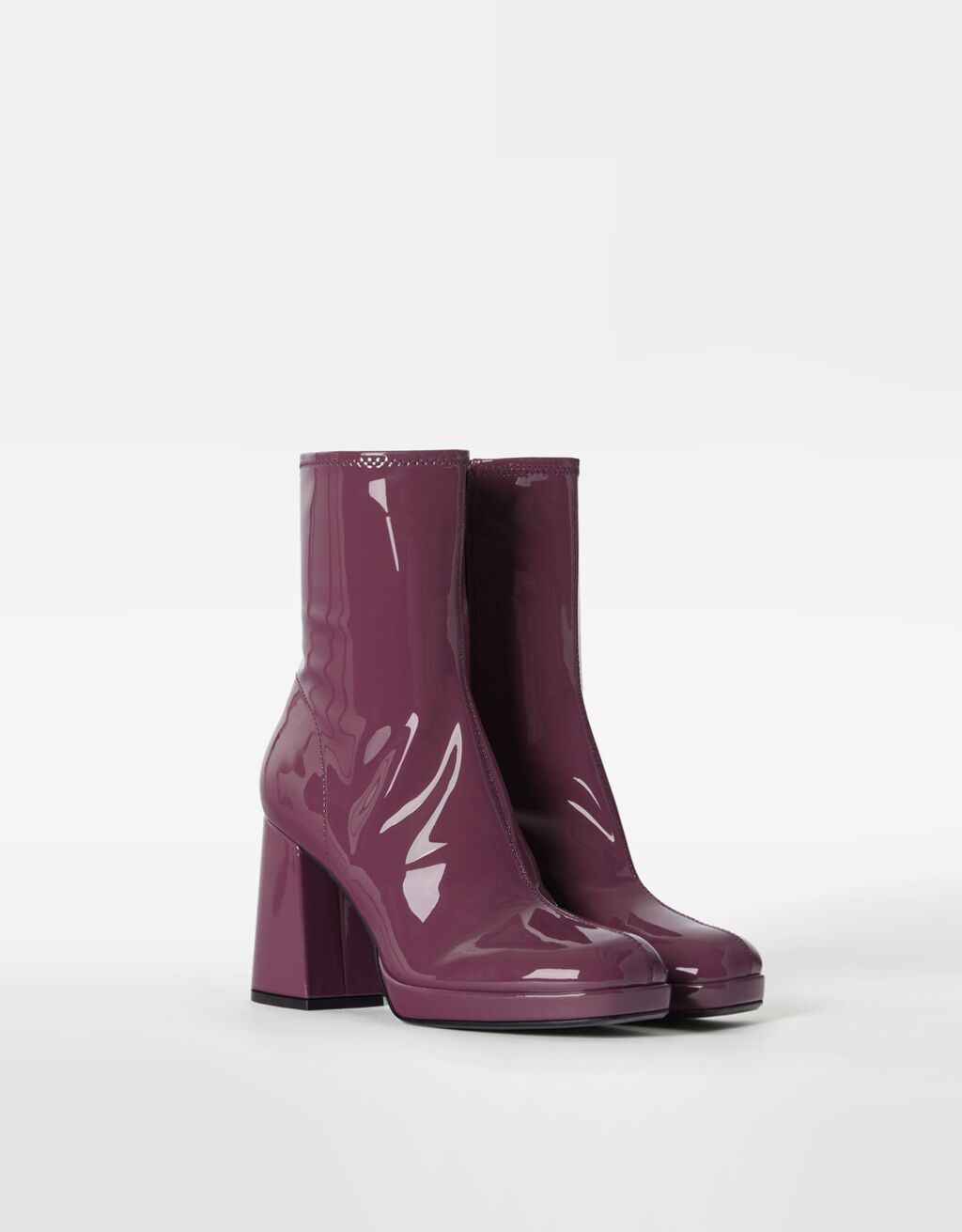 Fitted highheel mini platform ankle boots. Woman Bershka