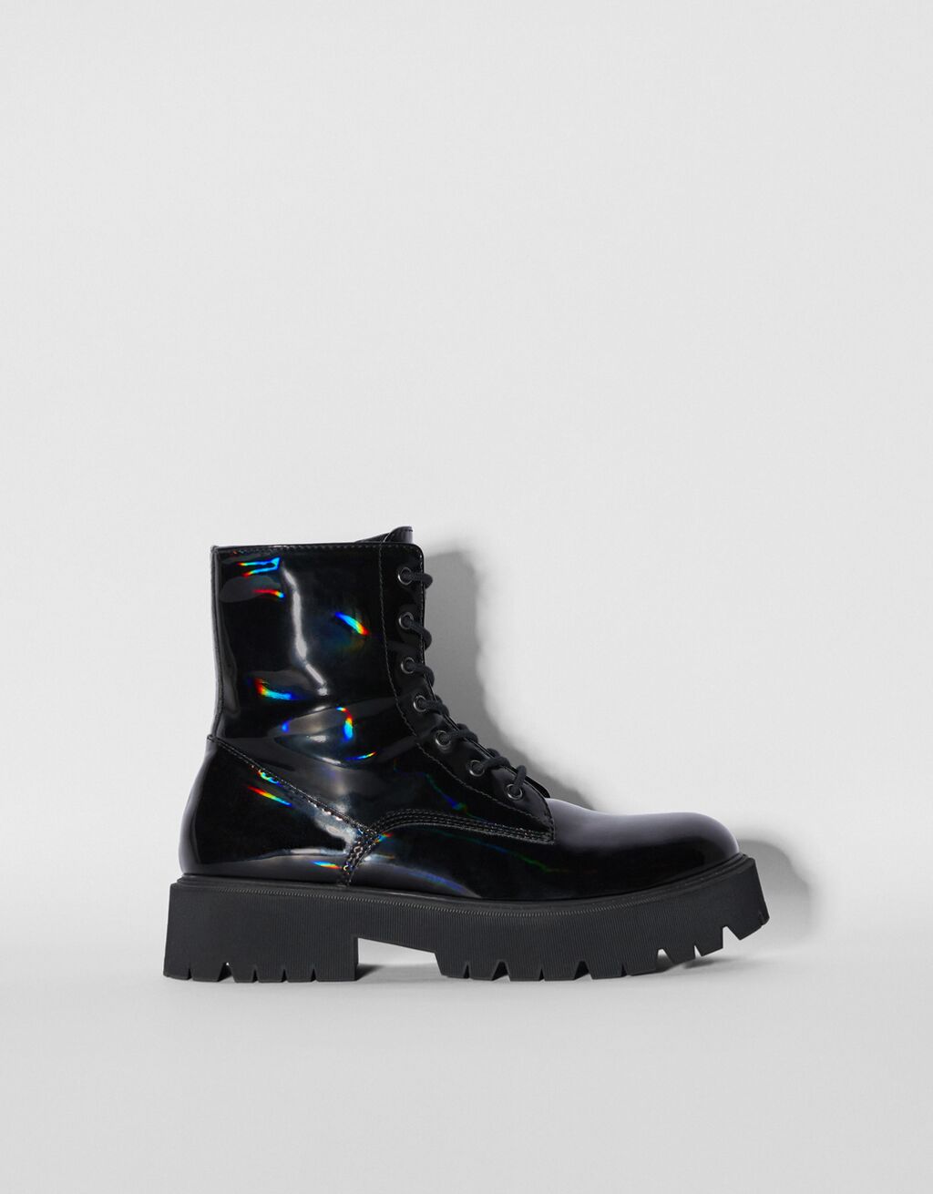 bershka white platform boots