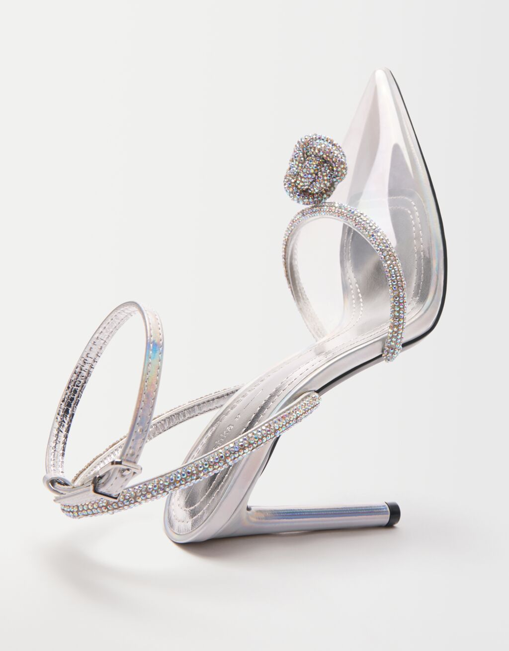 Vinyl highheel shoes with rhinestones Woman Bershka