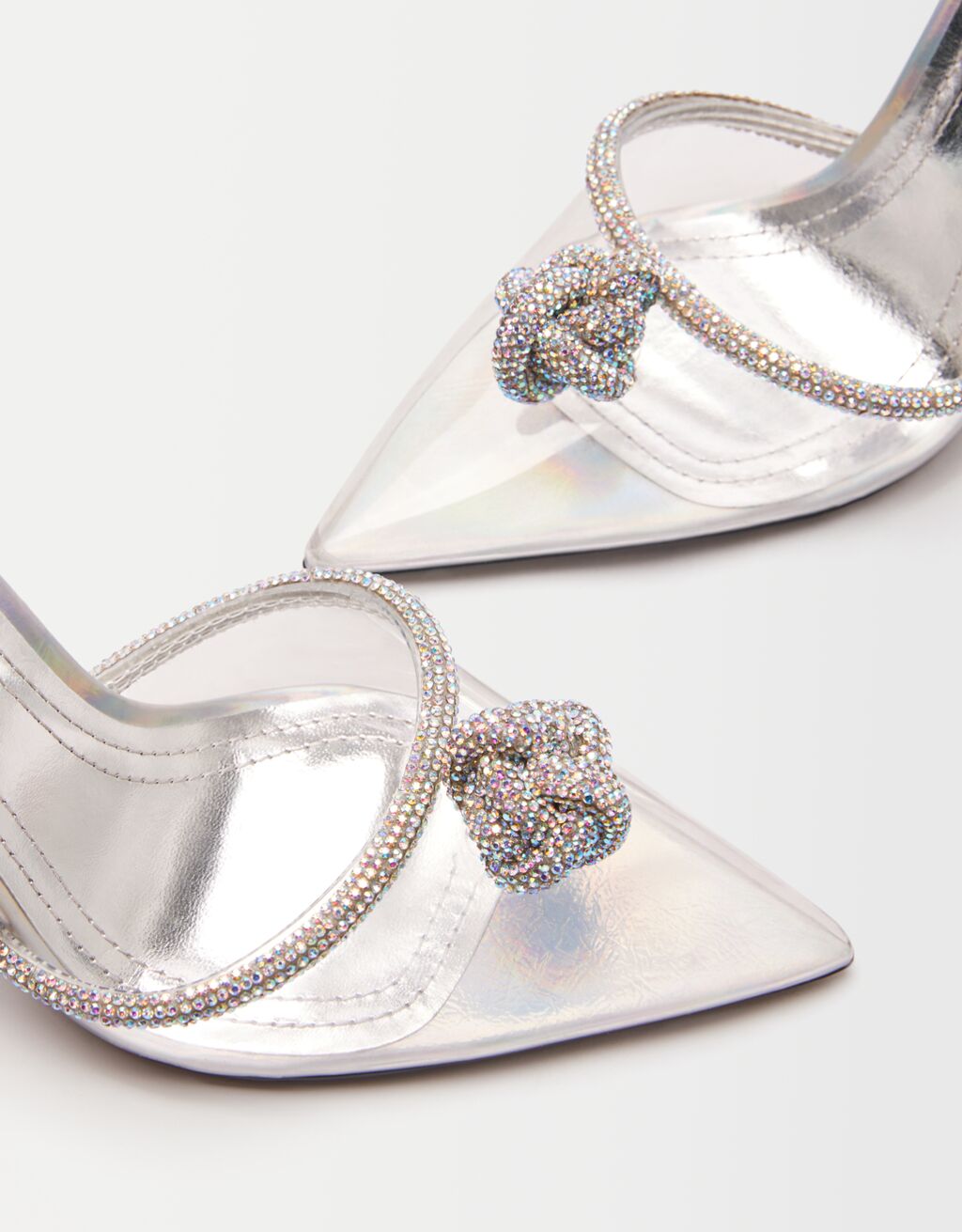 Vinyl highheel shoes with rhinestones Woman Bershka