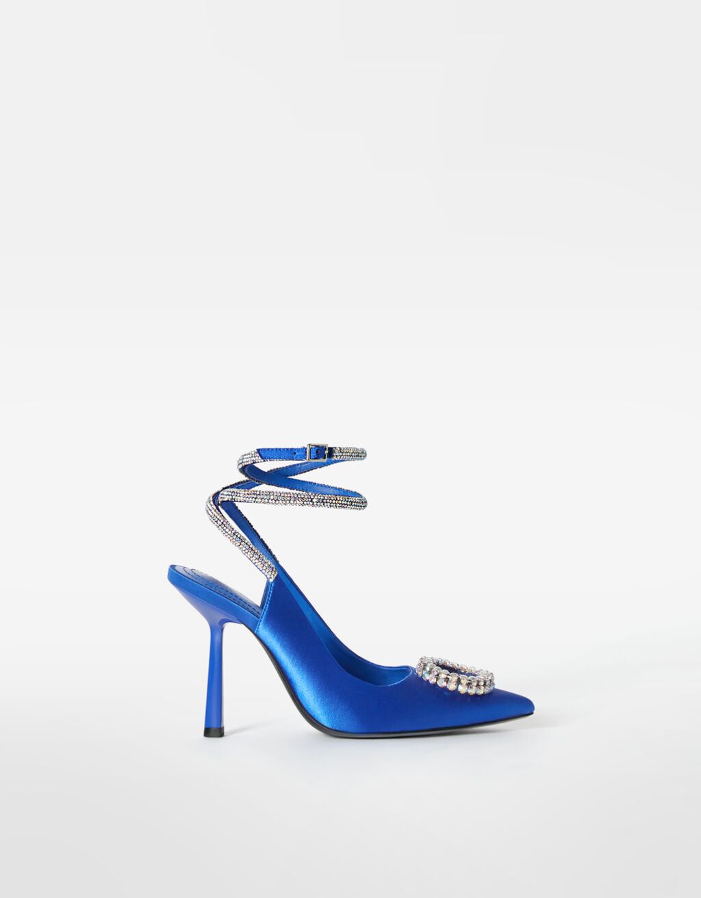 Bejeweled high-heel slingback shoes