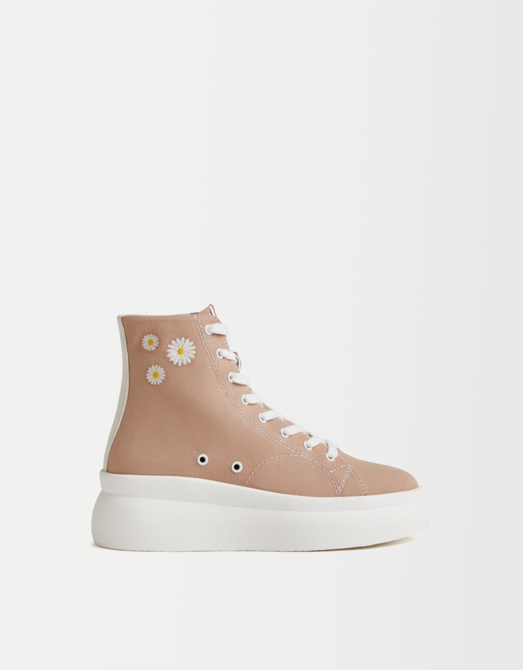 Platform high-top trainers with embroidery