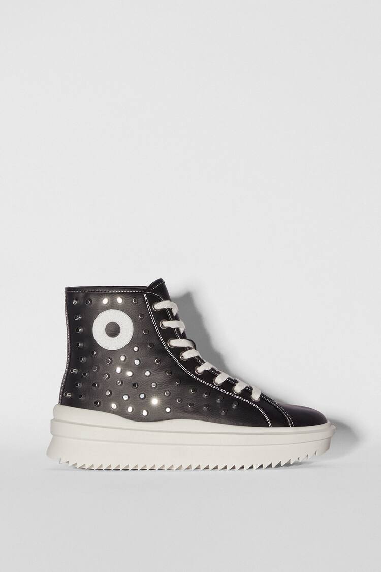 Studded high-top trainers