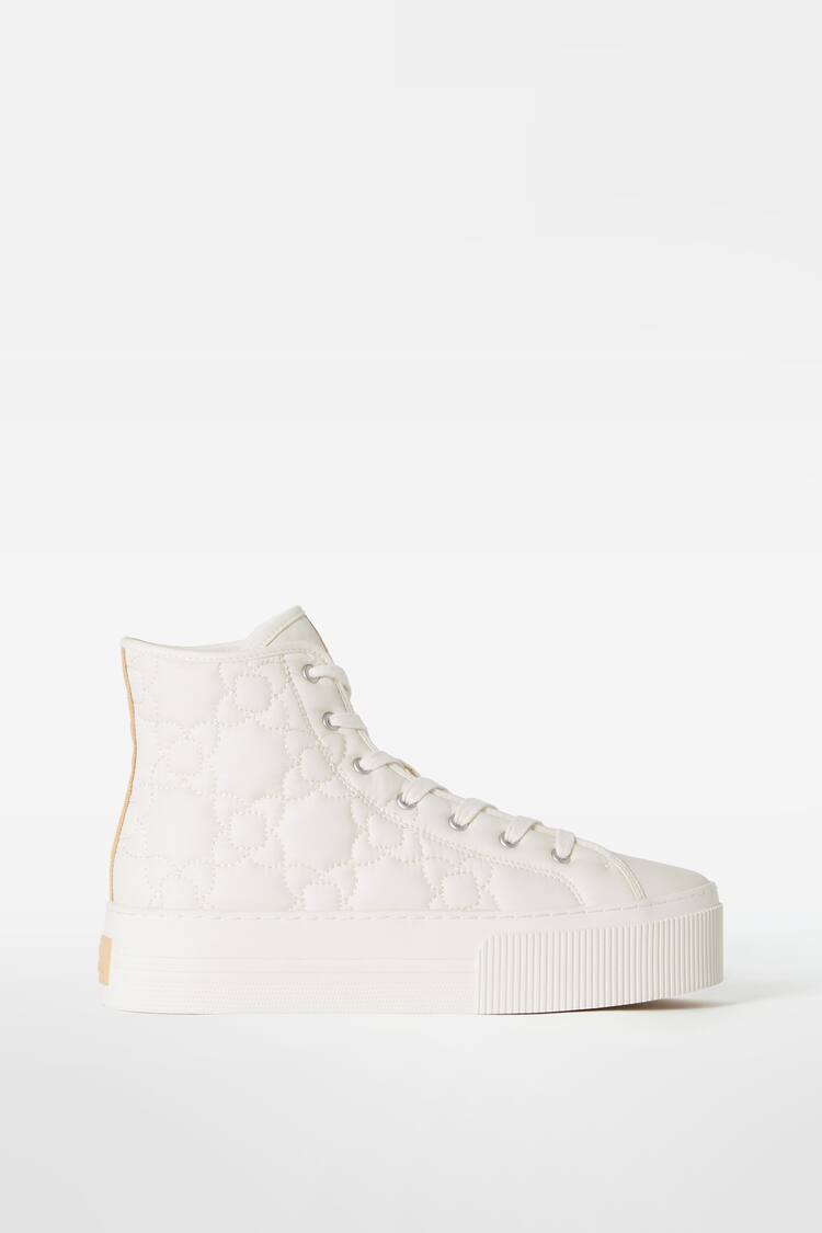 Quilted platform high-top trainers