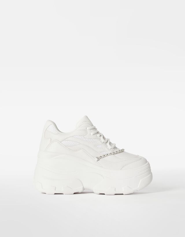 bershka black chunky trainers