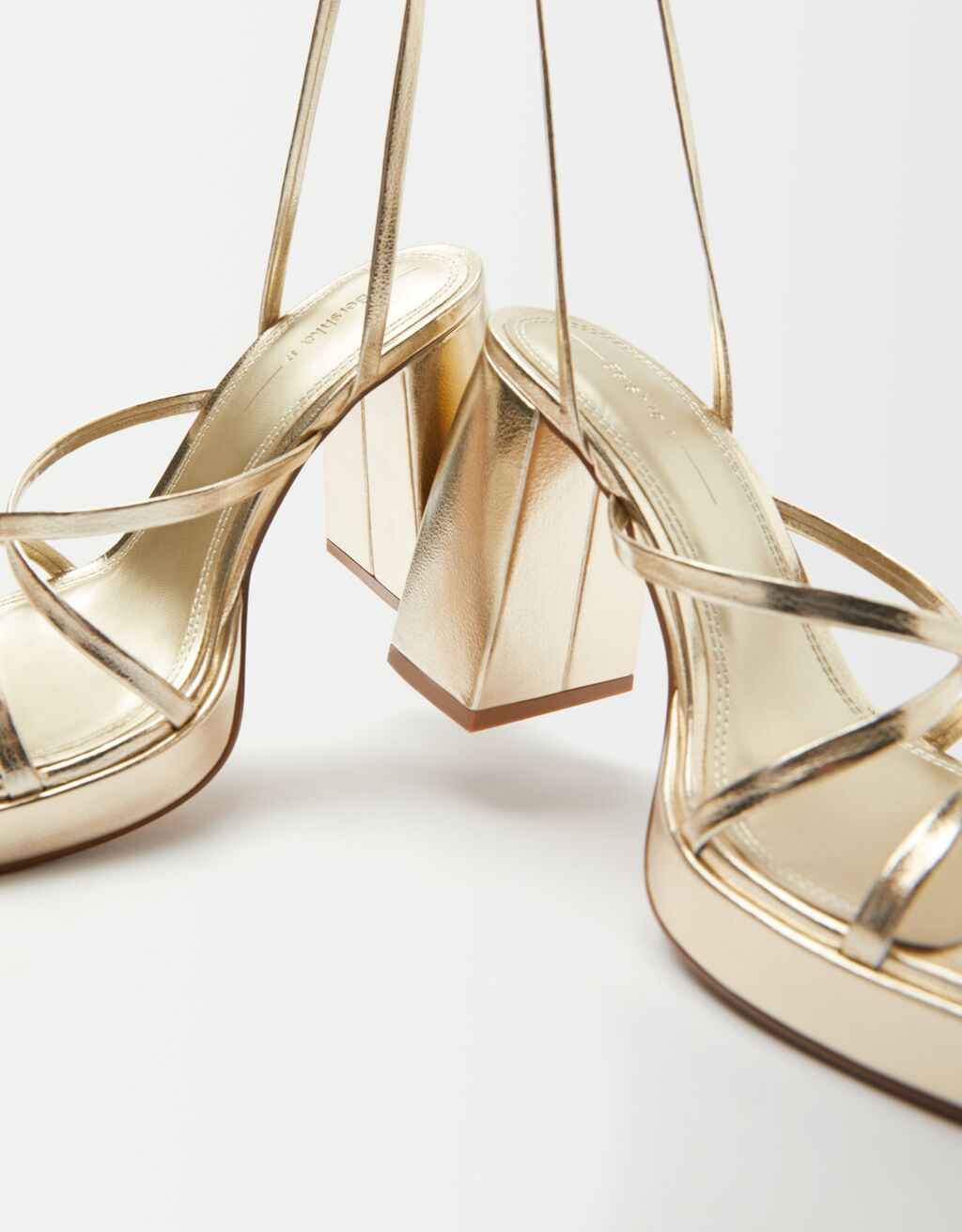 Metallic Heeled Platform Sandals Woman Bershka