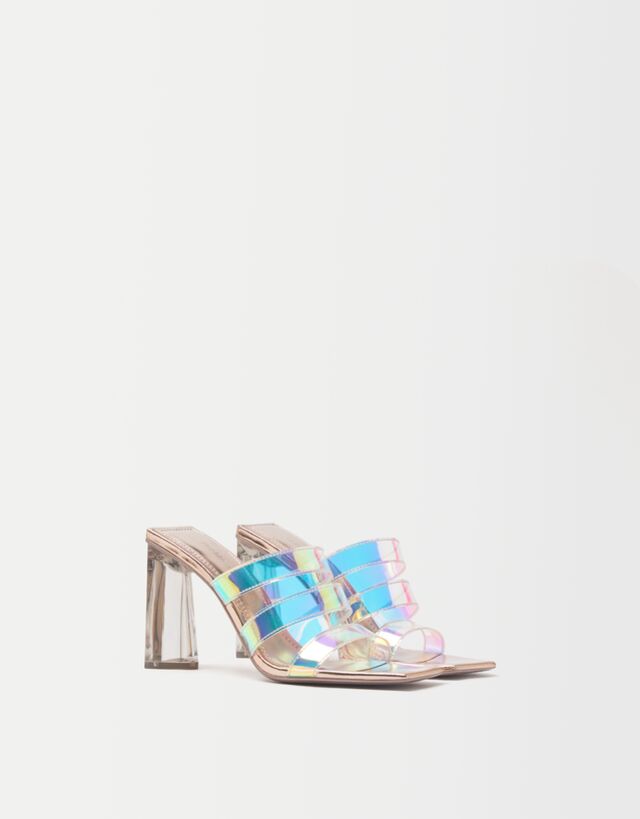 Vinyl iridescent sandals with 
