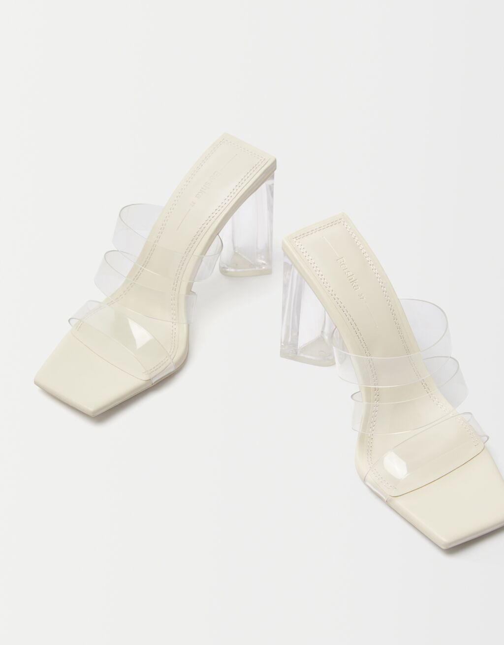 Vinyl Sandals With Methacrylate Heel Woman Bershka