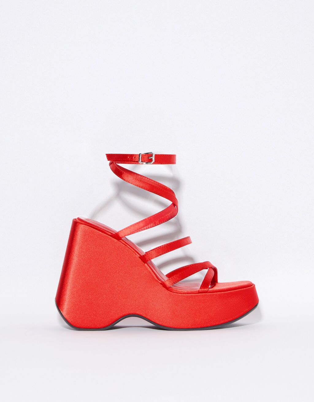 Wedge sandals with multiple straps