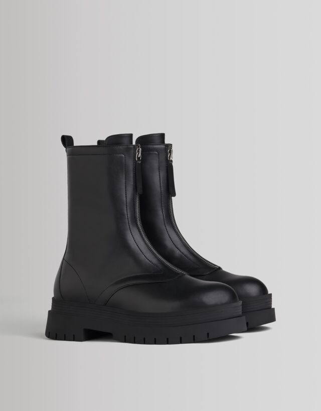 front zipper chelsea boots