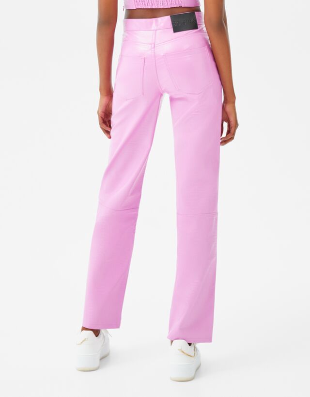 Set con top e pantaloni effetto pelle - Effetto pelle - Donna | Bershka