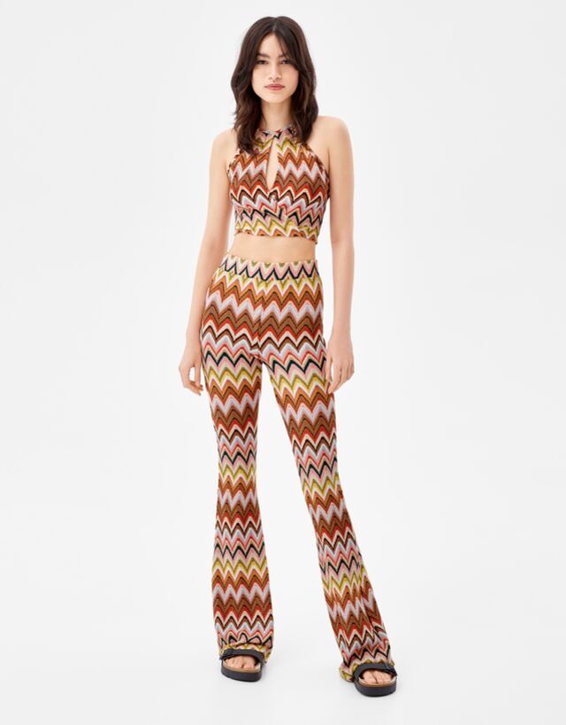 Multicoloured top and trousers set 