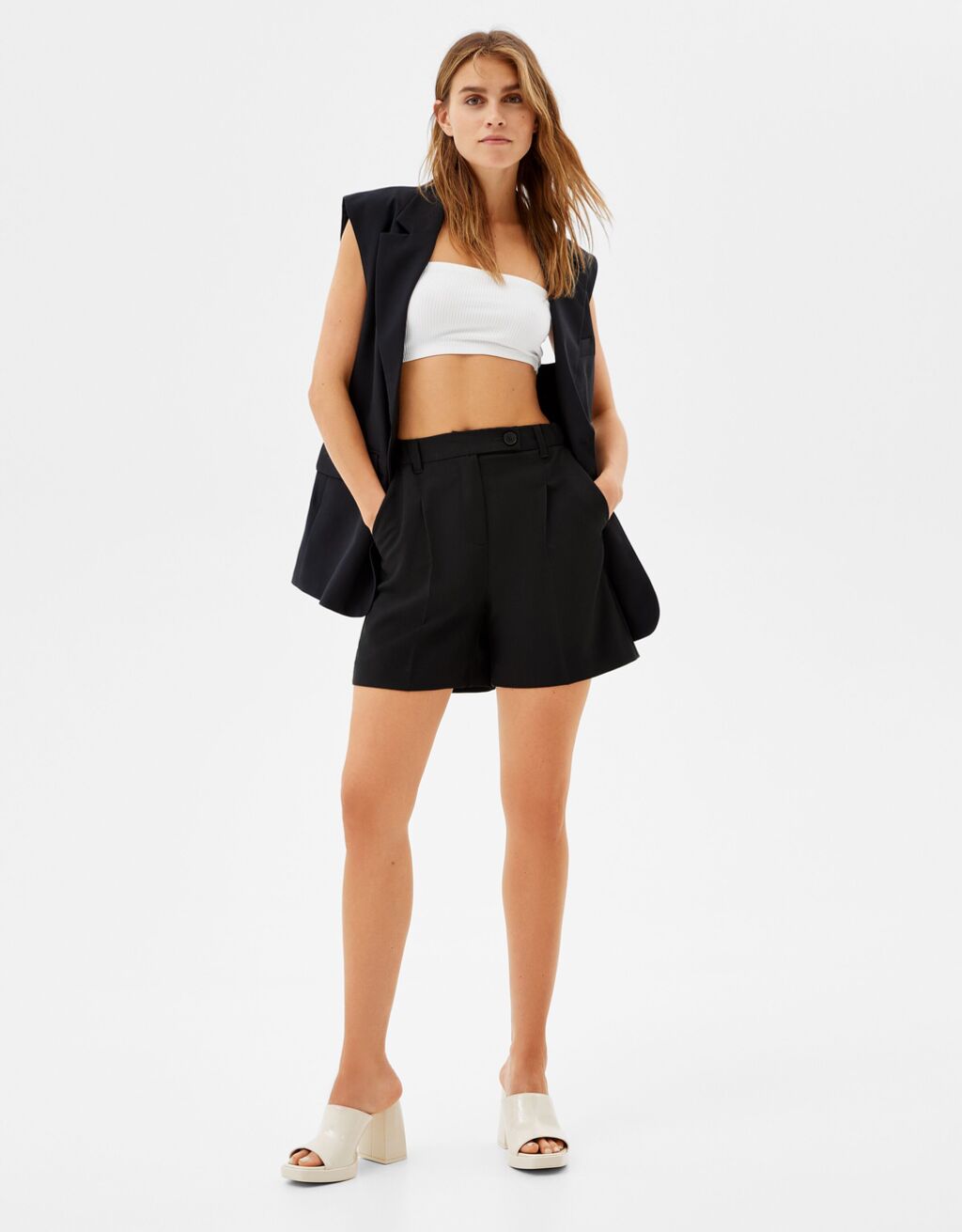 Tailored-fit vest and Bermuda shorts set