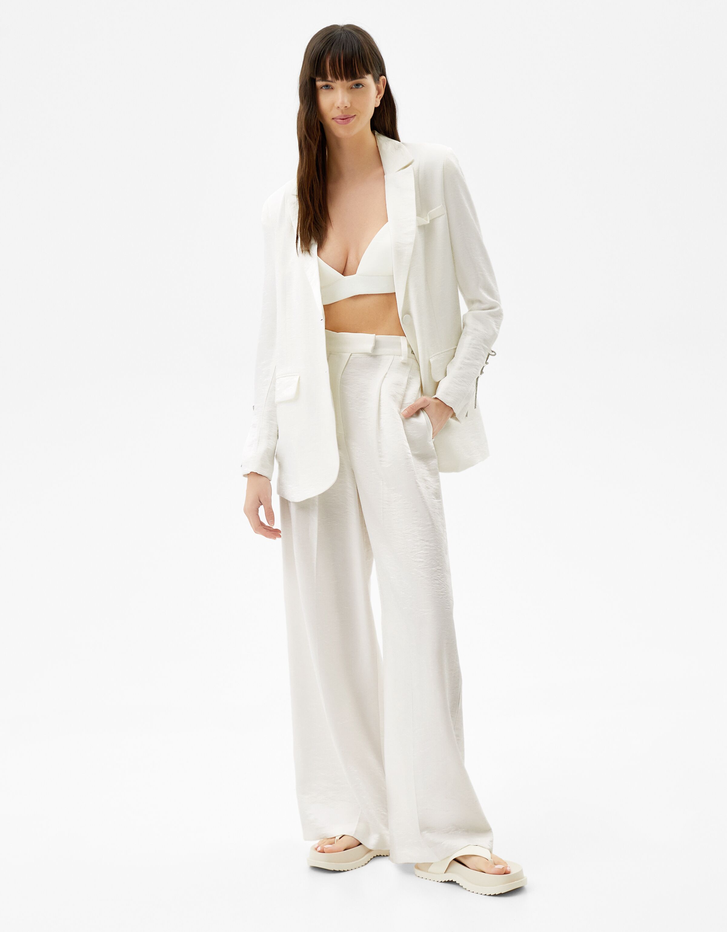 Shimmery blazer and trousers set with 