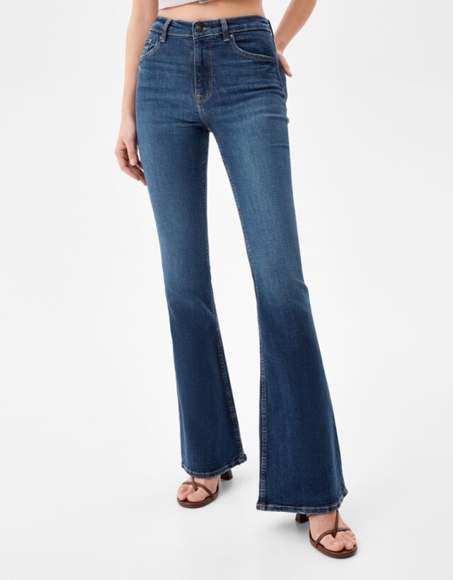 Flared jeans - Denim - Woman | Bershka